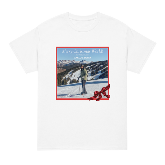 Christmas Is Love T-Shirt | Merry Christmas World! (Red Ribbon Edition)